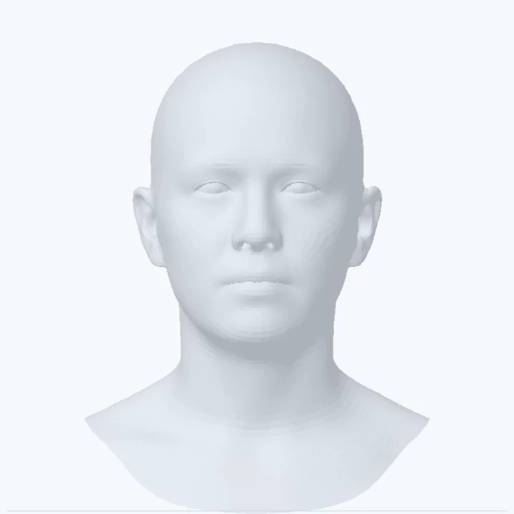 Плавное изменение массивности челюсти одной и той же 3D-модели лица